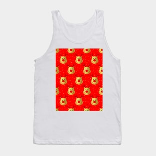 FUNNY Red Nose Reindeer Pattern Tank Top